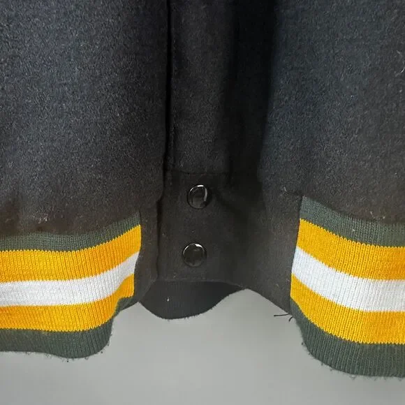 G-III Apparel NFL Green Bay Packer Black Reversible Men Wool Polyester Coat 6X